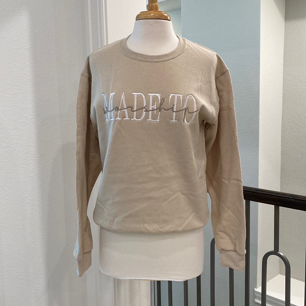 Made To Worship Sweatshirt - Sand Color
